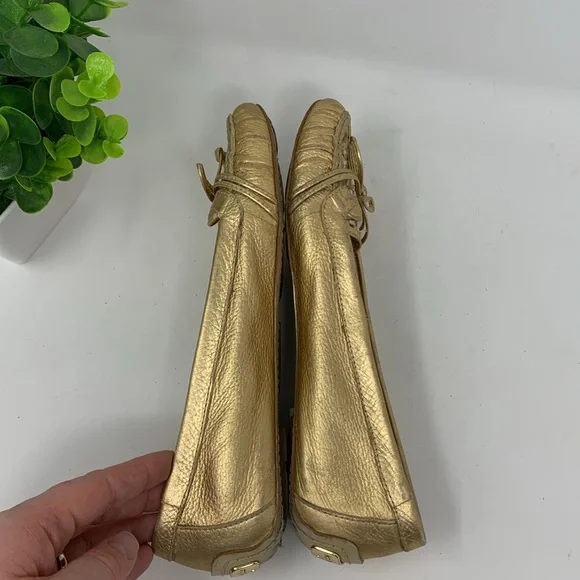 Kate Spade Gold Woven Loafers Size 7 - Picture 9 of 16